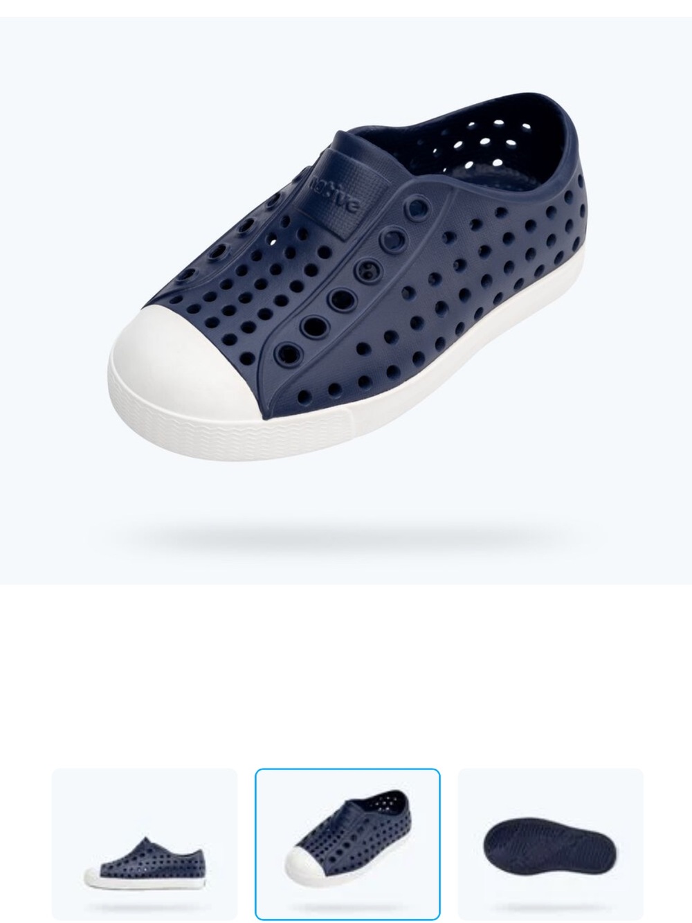 NWOT Native Shoes Navy and White Kids Slip-On Water Shoe